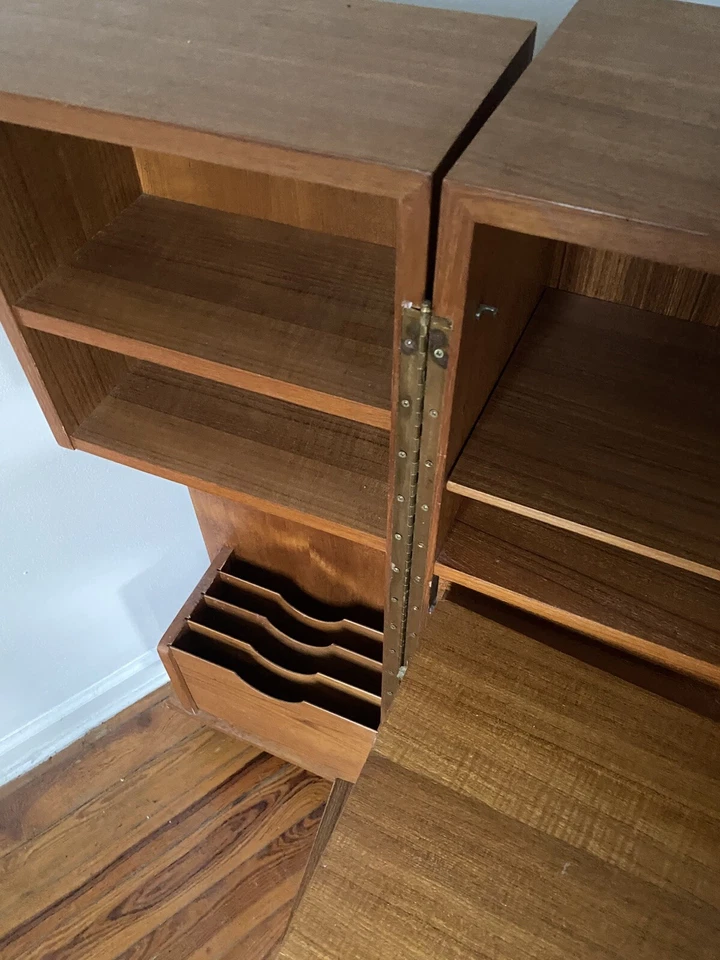 Caixa de teca moderna dinamarquesa meados do século Wooton mesa mesa arquivo armário organizador - Imagem 3 de 4