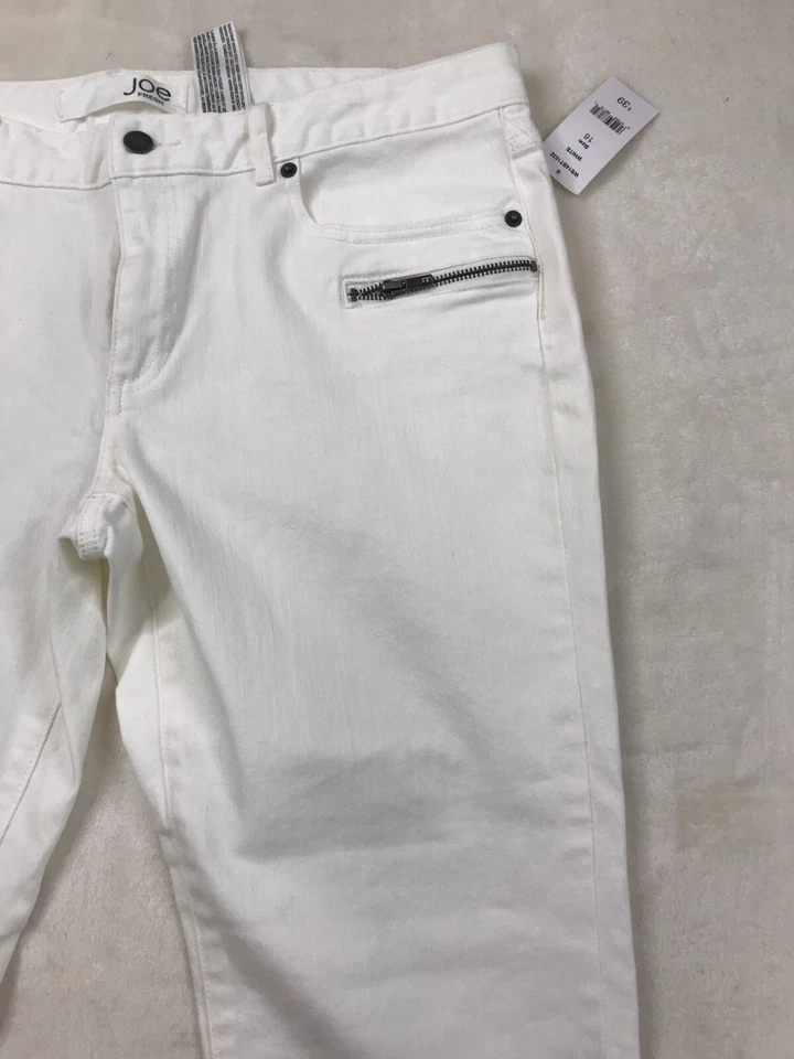 Pantalones Joe Fresh para mujer talla 16 blancos ajustados cintura baja bolsillos con cremallera #2983 Foto 3 de 4