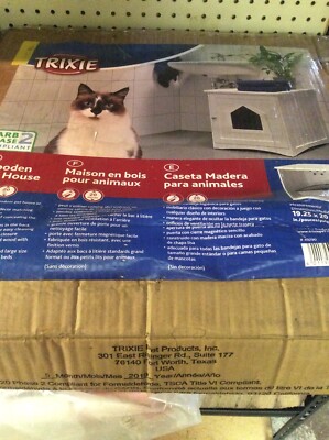 Trixie Wooden Pet House Litter Box 19x20x20 White Brand New