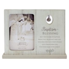 Baptism Blessing Standing Photo Frame, Religious Keepsake Gift for Christenings