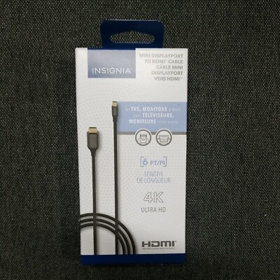 Insignia 1.8m (6 ft) Mini DisplayPort / Thunderbolt to 4K HDMI Cable