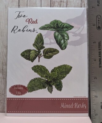 Two Red Robins Metal Dies Foliage Berry Berries Leaf Leaves Ferns Mushroom Twigs