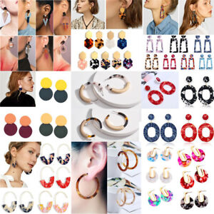 2019 Women Acrylic/Metal Geometric Dangle Drop Statement Earrings Jewelry Gift