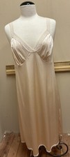 Vintage CABERNET Nylon Full Slip Stretch Lace Straps Beige SZ L