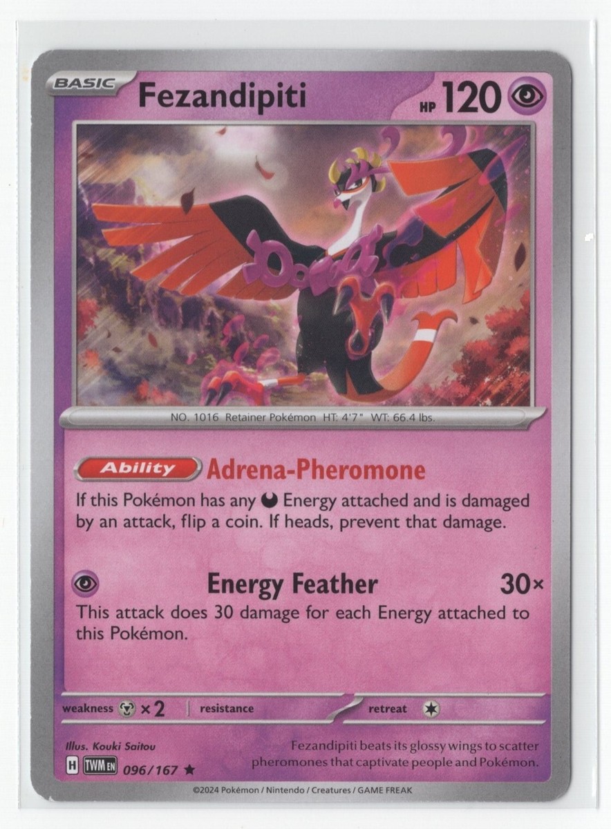 Pokemon Twilight Masquerade NON Holo Rare Fezandipiti - 096/167