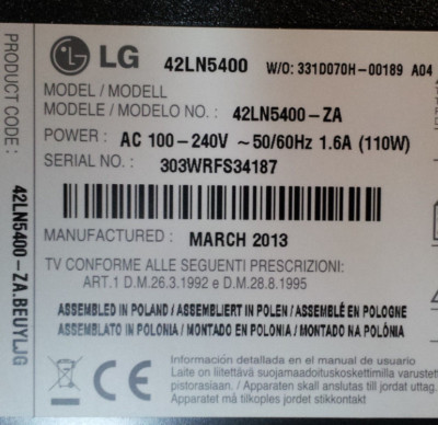 Carte Interface 6637L-0025A Pour TV LG 42LN5400 / 42LN570S / 42LN575S - Compatible Panneau LC420DUE
