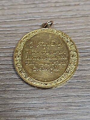 Rare 24kt Gold Plated Sterling Silver Mothers Day Pendant Franklin