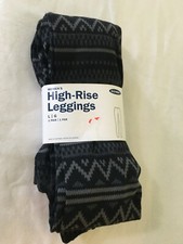 NWT Old Navy Women's High Rise Jersey Leggings Pants Fair Isle Black Gray