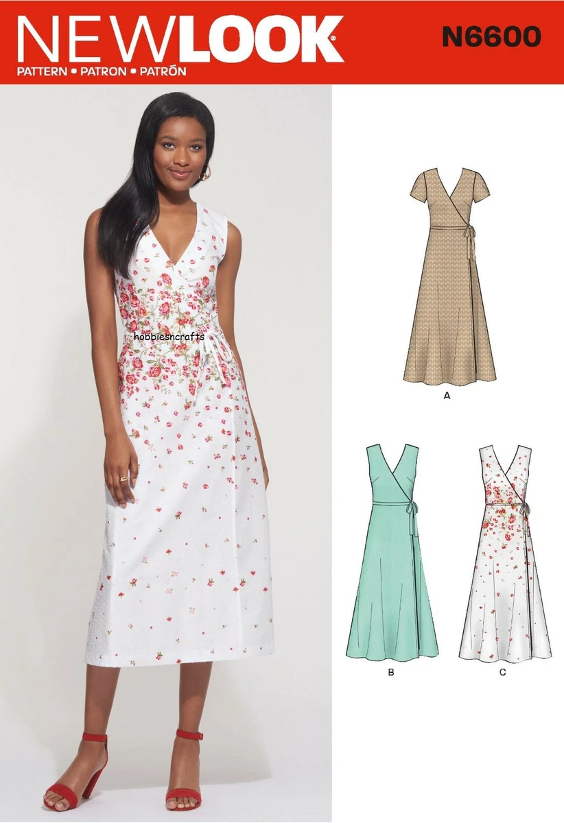 NEW LOOK 6600 MISSES WRAP DRESS sewing pattern in 3 lengths Sizes 10 22 eBay