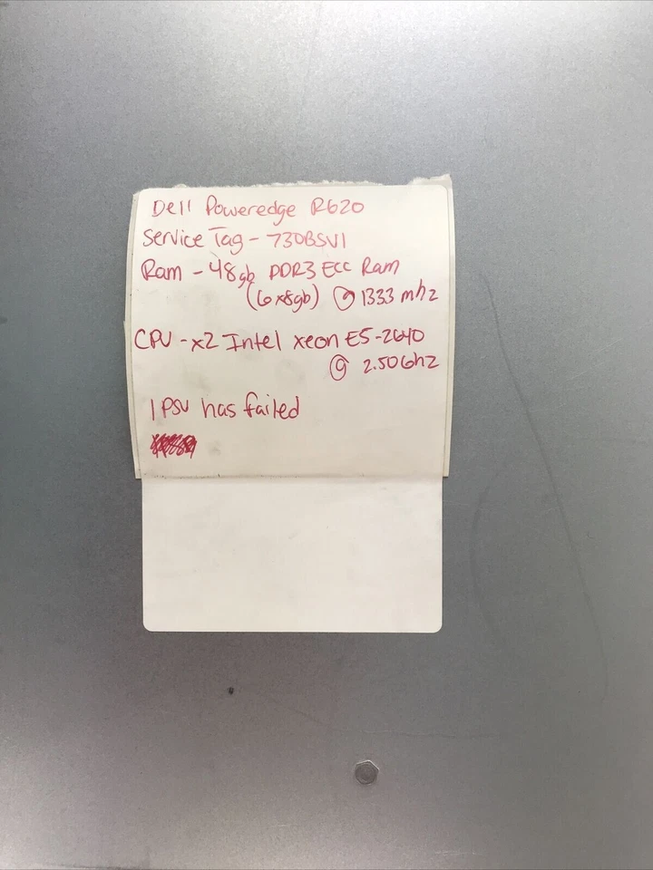 Dell PowerEdge R620 ST:730BSV1 48GB (6x8GB) ECC DDR3 RAM x2 Intel E5-2640 2.5Ghz - Image 2 of 4