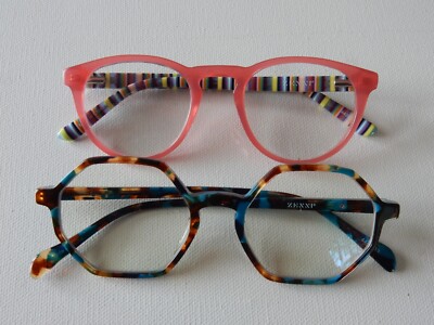 Lot Of 2 Pairs Zenni Women's Eyeglasses Rx Frames 4439219 4442239