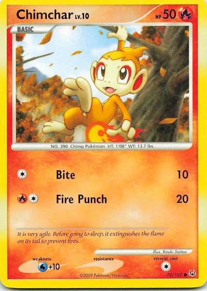 Chimchar 70/127 Platinum Common NM Pokemon TCG
