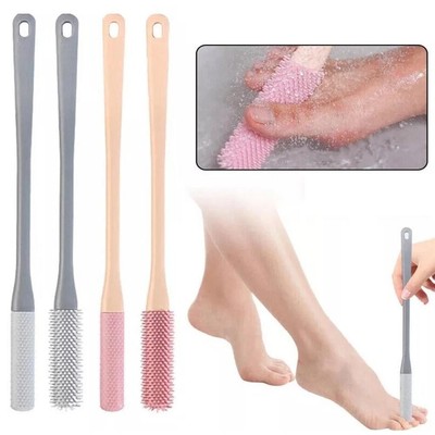 2* Toe Cleaning Brush Foot Scrubber Silicone Shower Long 15.7'' Brush Handle X0J7