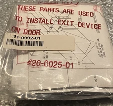 Adams Rite 91-0992-01 Door Kit used to Install Exit Device New Sealed 20-0025-01