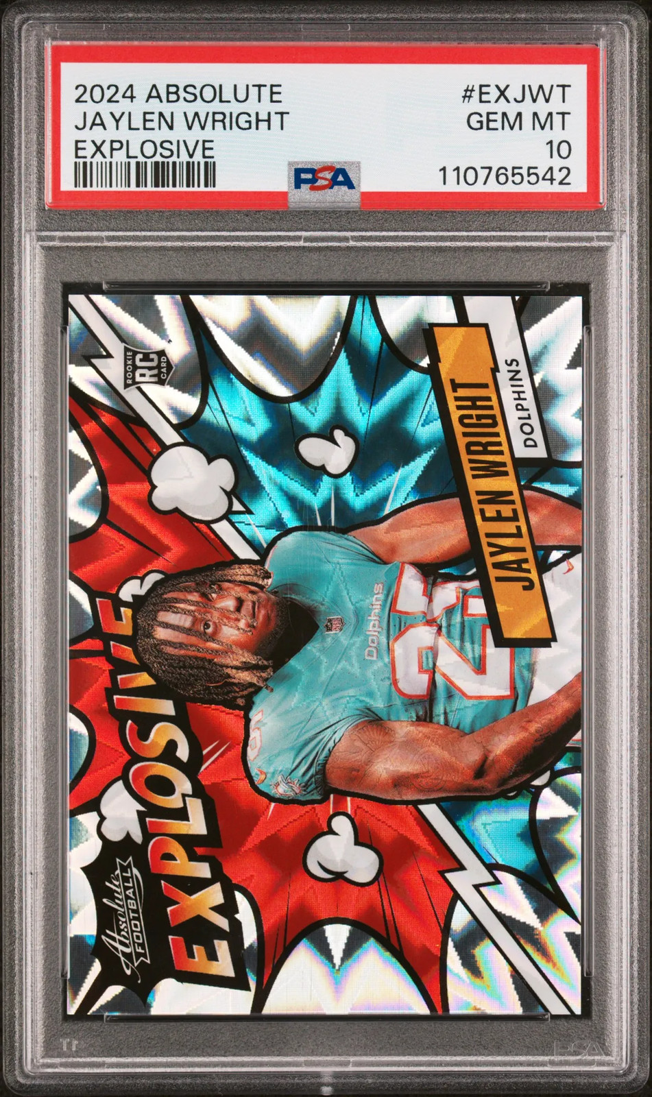 2024 Panini Absolute Explosive Jaylen Wright Rookie RC Case Hit #EXJWT PSA 10