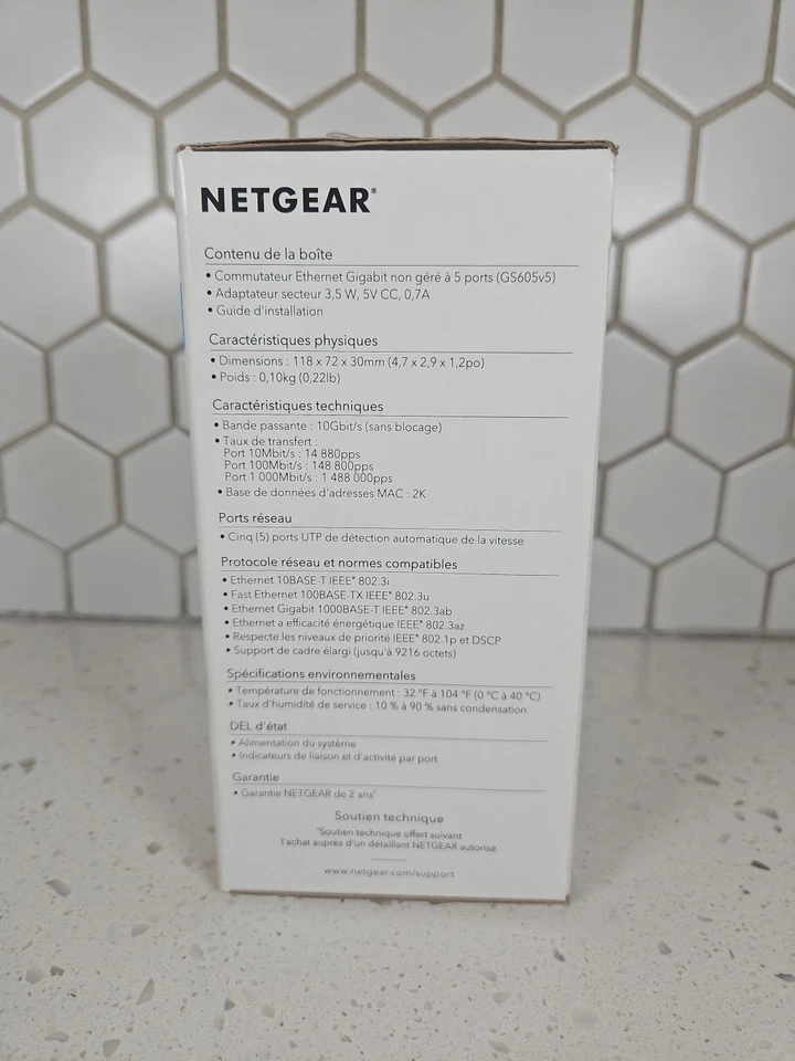 NETGEAR GS605 5-Port Gigabit Ethernet Unmanaged Switch White - NEW & SEALED - Image 2 of 4