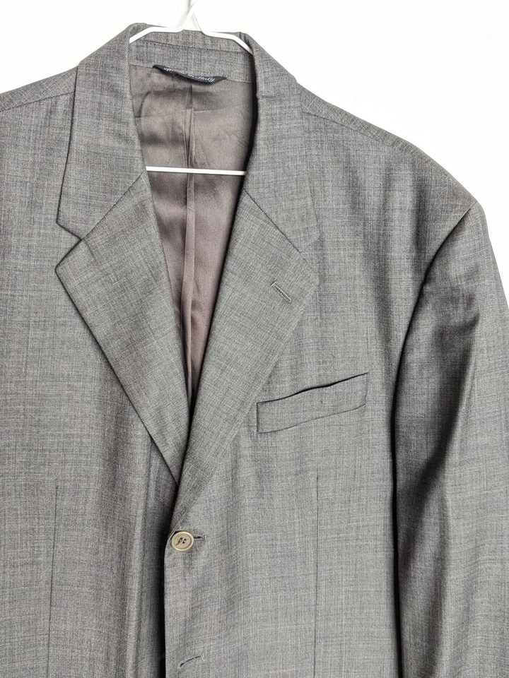 ADOLFO Italy Gray LAGO BLAZER SUIT COAT JACKET Men's 42L 44L - Image 2 of 4