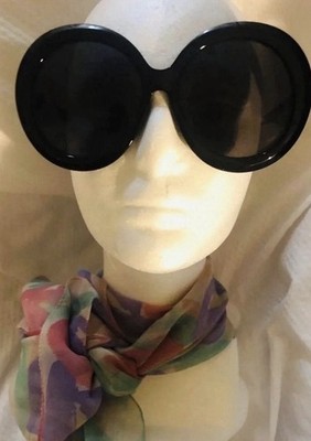 LATTELIER SUNGLASSES OVERSIZED BLACK ROUND FRAME/BLACK LEN NEW
