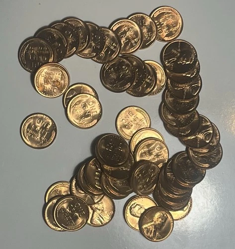 1955 D Lincoln Wheat Cent Penny Roll (50 Coins) BU