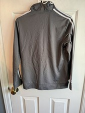 Adidas Boys Zip Front Tricot Jacket Size Large 14/16 Youth 3 Stripes grey