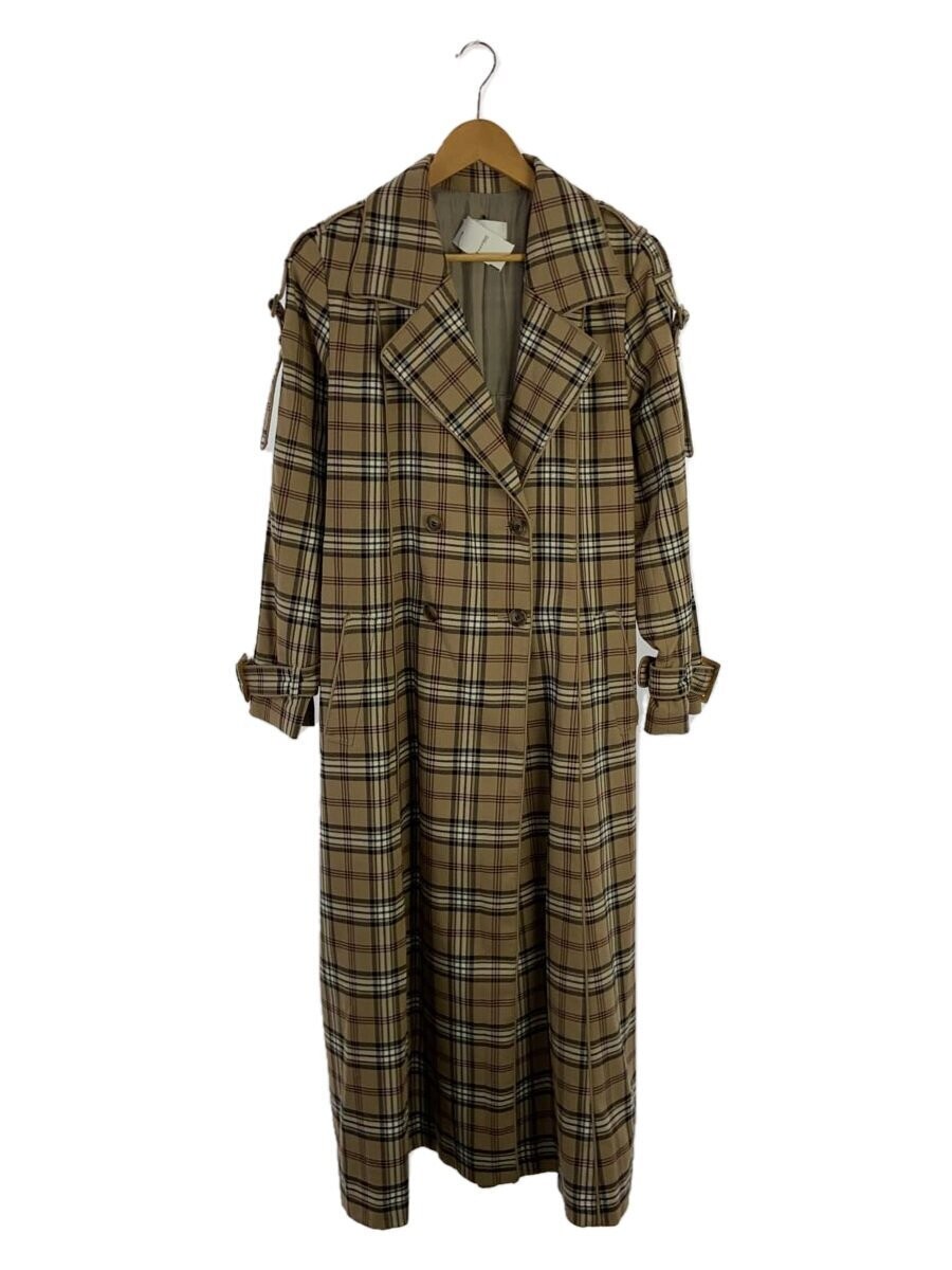 Ameri Trench Coat/M/Polyester/Beg/Check/019207405… - image 1