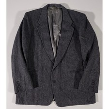 Givenchy Blazer Mens 46R Charcoal Grey Herringbone Monsieur Vintage USA Made