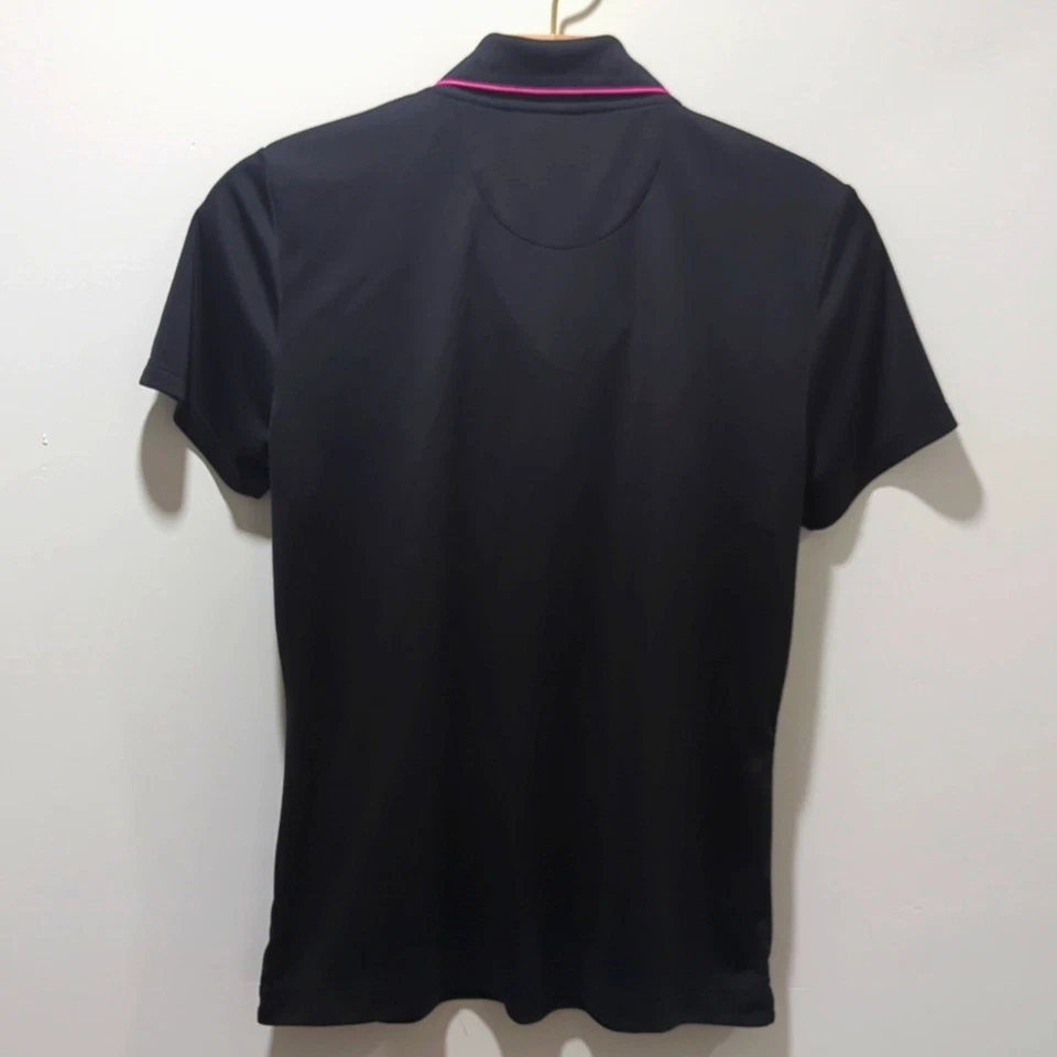 EP Pro Tour Tech Ladies Golf Polo Shirt 1/4 Zip Black Pink Women's Size M - Image 4 of 4