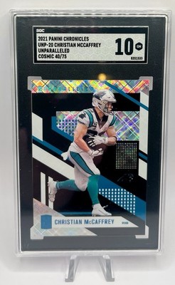 2021 Panini Chronicles - Unparalleled Christian McCaffrey Cosmic /75 -SGC 10 GEM
