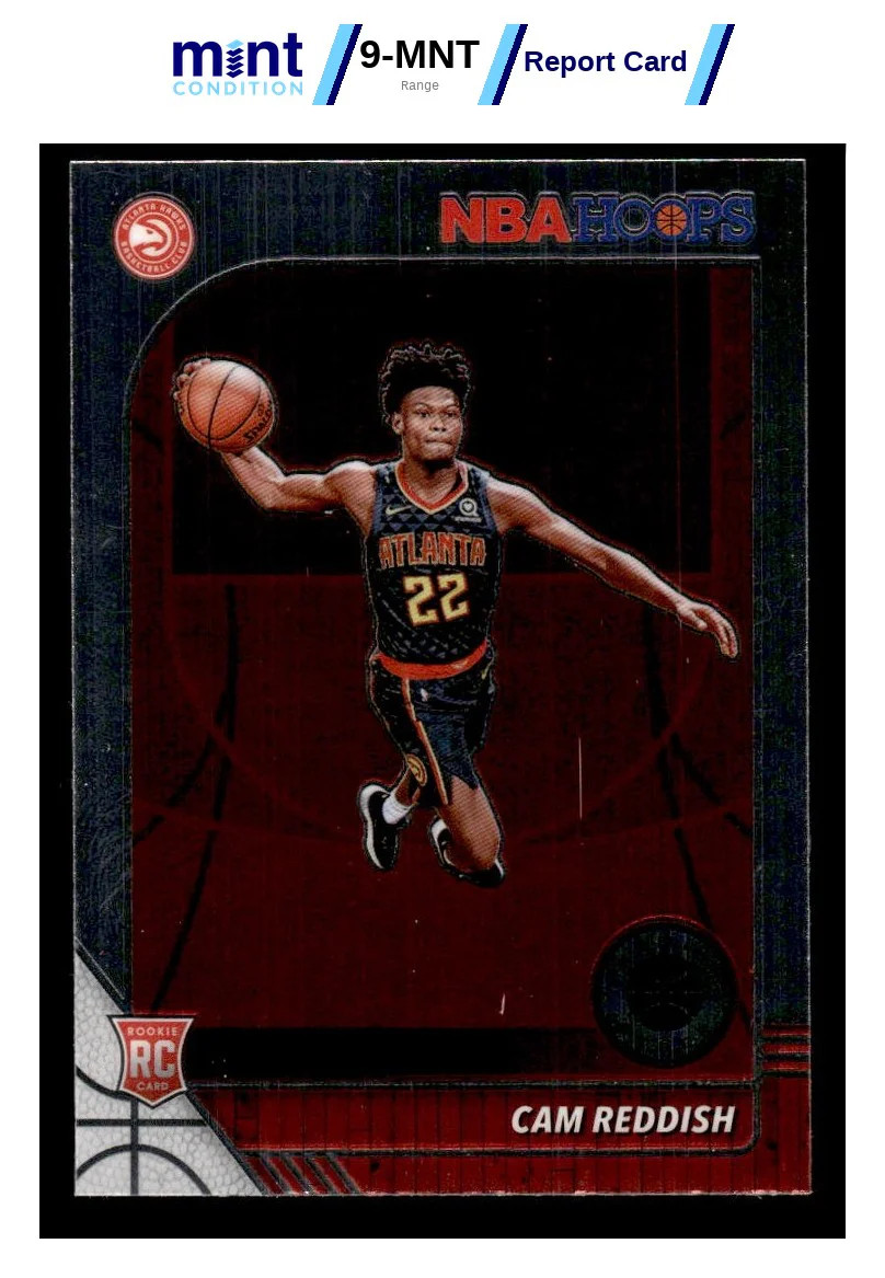 2019 HOOPS PREMIUM STOCK CAM REDDISH 207b RC BLACK UNIFORM ATLANTA HAWKS MCG 10