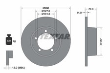 2x TEXTAR Bremsscheibe 92040600 für RANGE 110 LANDROVER DEFENDER 127 ROVER 90 1