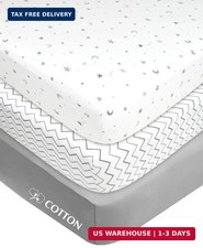 3 Pack Fitted Mini Crib Sheet 24" X 38", Soft Breathable Neutral 100 Cotton Jer