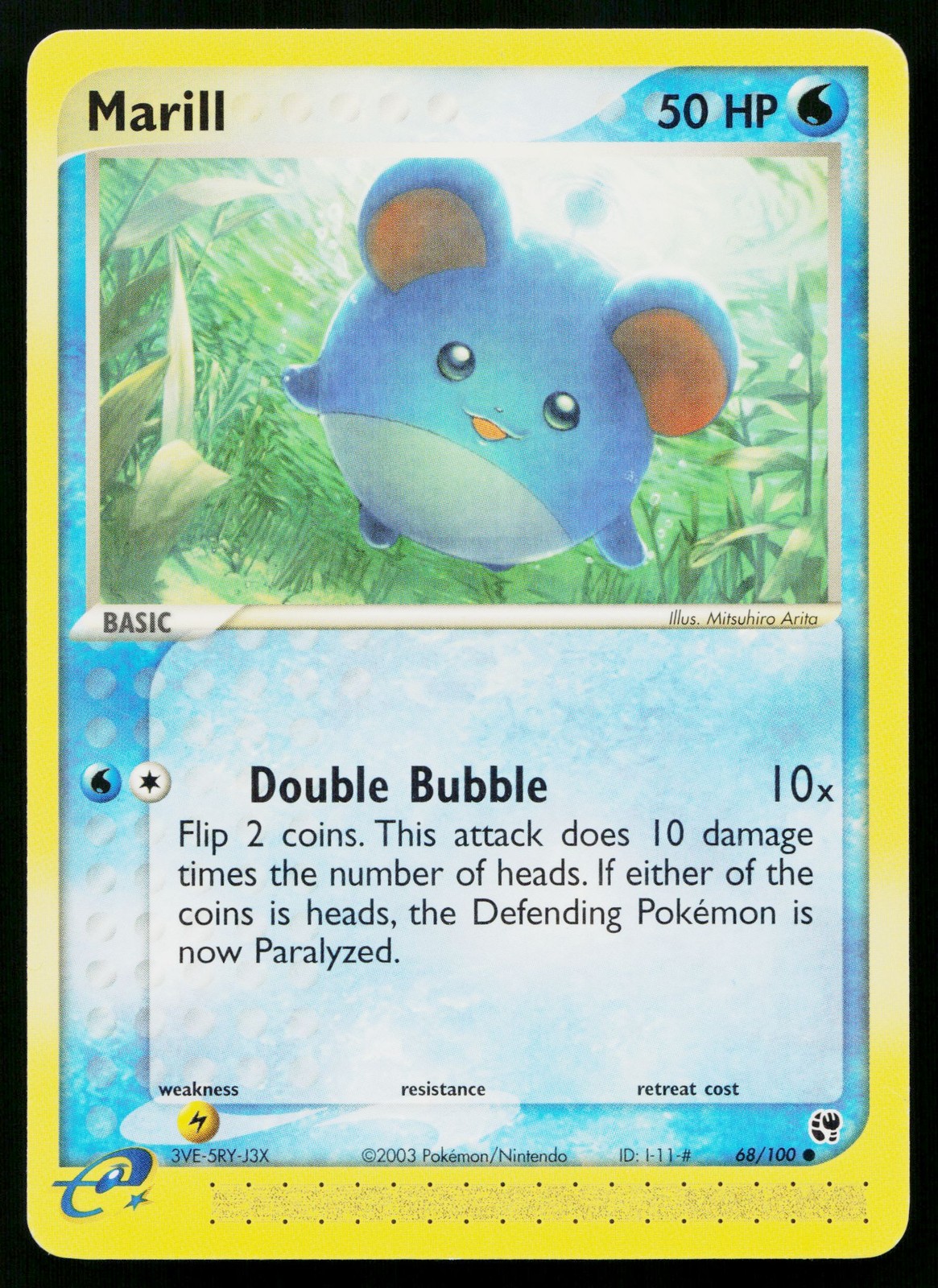 Marill 68/100 Common Sandstorm Pokemon Lightly Played