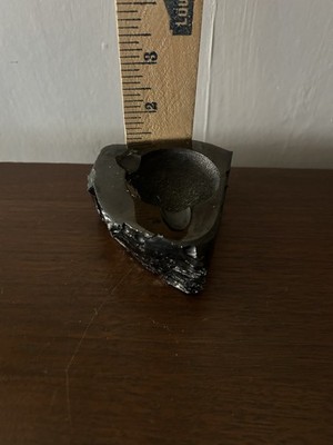 Vintage Carved Anthracite Coal Ashtray with Polished Top Side 3 x4  Approximate