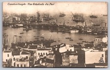 Constantinople Port View Bridge Ships Real Photo RPPC