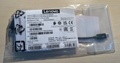 Lenovo | USB-C to 2.5G Ethernet Adapter | 4X91H17795