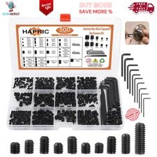 500 Pcs 25 Size Set Screws Metric&SAE Set Screw Assortment Kit 12.9 Alloy Steel