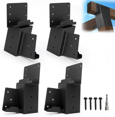 Deer Blind Brackets 4 Pcs  Heavy Duty Black Deer Stand Brackets 4x4 for Elevated