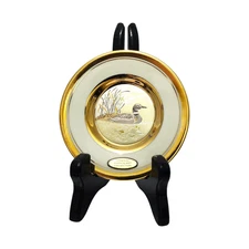 Original Chokin Art Collection Ceramic Mini Plate Gold Rim Ø 4.33", Japan