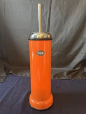 Danish Vipp enamel toilet brush mid century modern orange