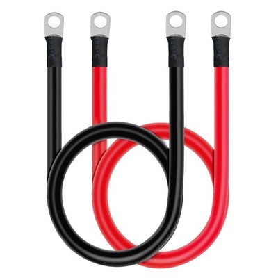 5 AWG Battery Cable Set, 20 Inch Copper Power Inverter Cables with Terminals ...