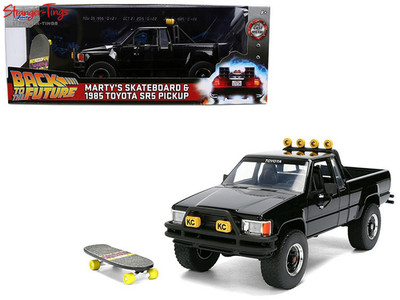 Jada 36479 1:24 Hollywood Rides Back to the Future 1985 Toyota Pickup Skateboard