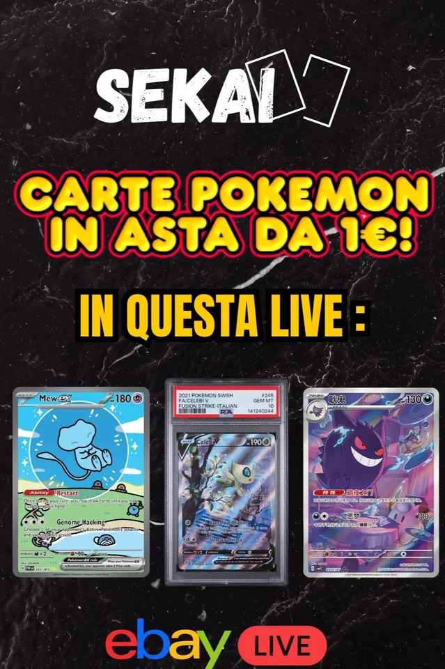 💥ASTE 1€ CARTE SINGOLE POKEMON SENZA RISERVA! 💣 - RIP & SHIP Seconda Sera