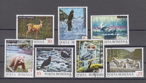 ROMANIA :  1992 - USED  - SCOTT # 3782/88    CPLT. SET   WILD ANIMALS