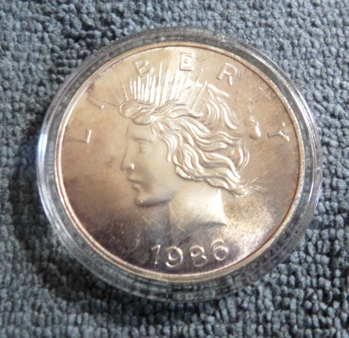 1986 Silver Trade Unit 1 oz. .999 Fine Silver Round Peace Dollar Design