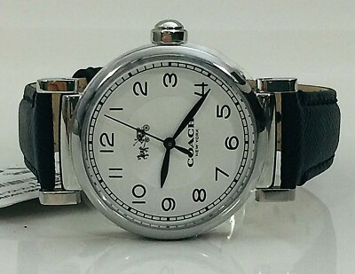 NWT Coach Women\'s Round Watch Silver Tone & Black Leather MADISON 14502406 Coach 14502404 Madison White Dial Two-Tone | Mercari main image 4