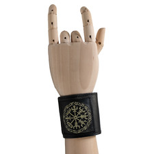 Nordic Bussola Pelle Polso Polsino Protezione Bracciale Punk Motociclista Viking