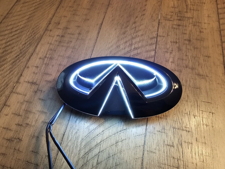 FOR 2008-2013 INFINITI G37 COUPE 14-15 Q60 ONLY White LED Front Grill Emblem. - Image 3 of 4