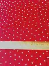 White polka dots on red background /cotton print fabric JoAnn Fabric 36" x 44"