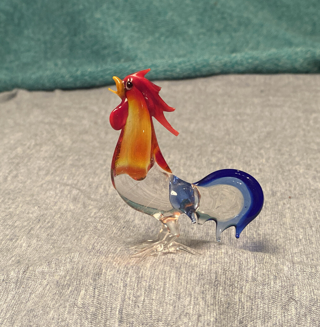 glass rooster figurine | eBay
