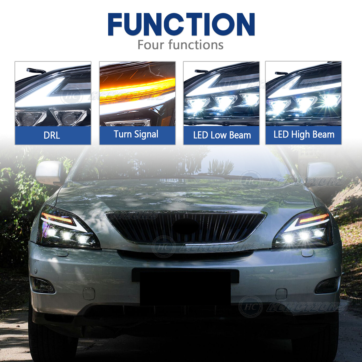HCmotion LED Front Lamp For Lexus RX330 RX350 400H 2003-2009 Animation Headlight